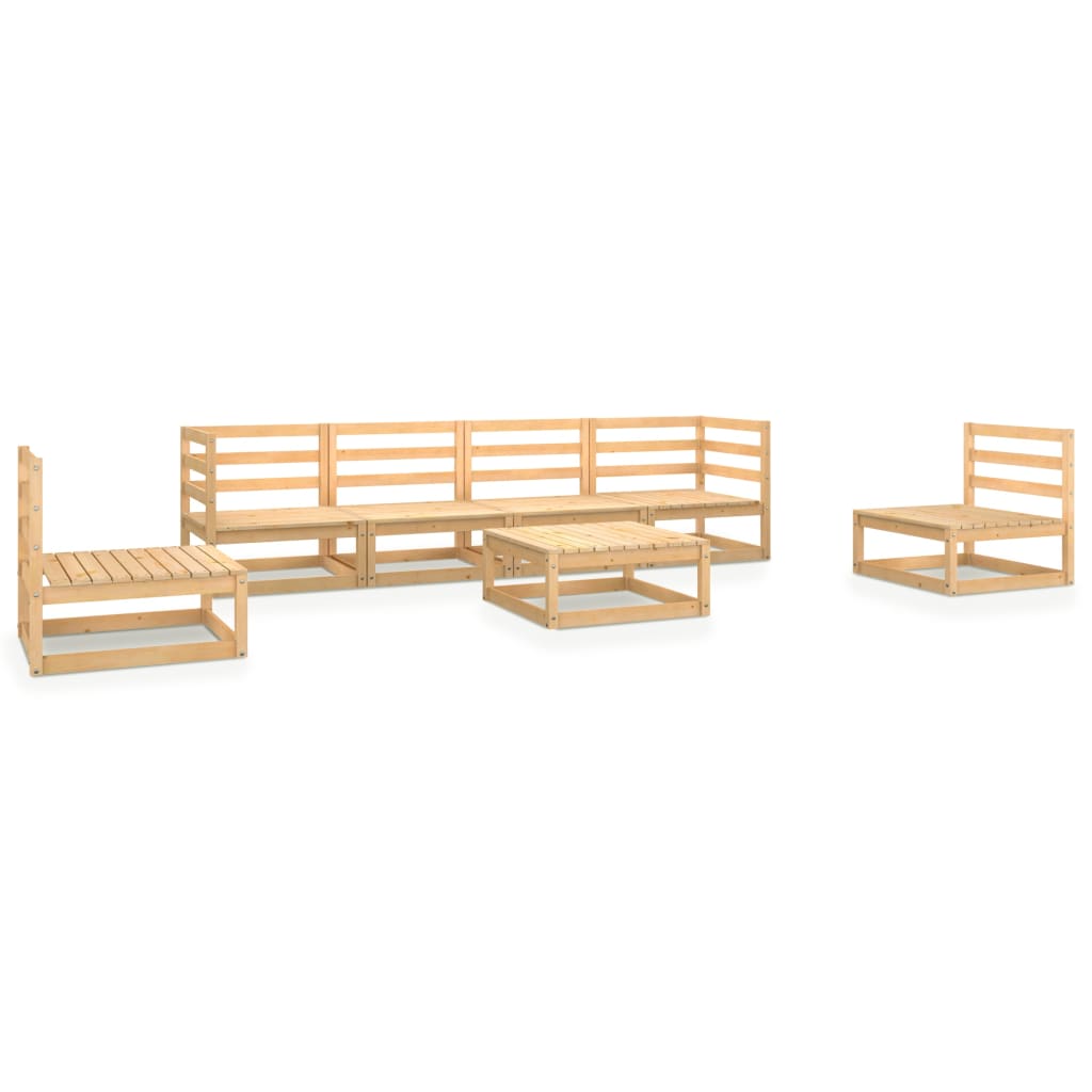 7-tlg. Garten-Lounge-Set Massivholz Kiefer